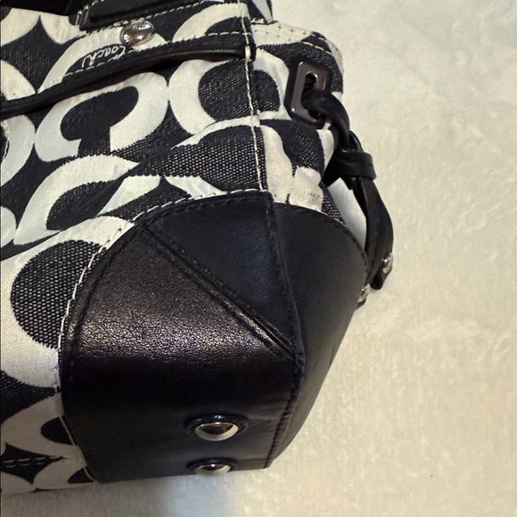 Coach Peyton Signature Canvas Carryall Shoulder Bag in Dark Denim and White - Picture 11 of 15